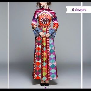 Color block maxi dress